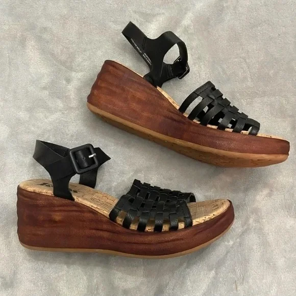 Korks Marley Strappy Wedge Sandals in Black Size 10 NEW!! - Picture 5 of 9